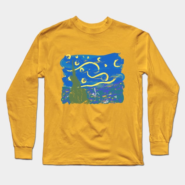 Starry Niite Long Sleeve T-Shirt by hamburgerofficial